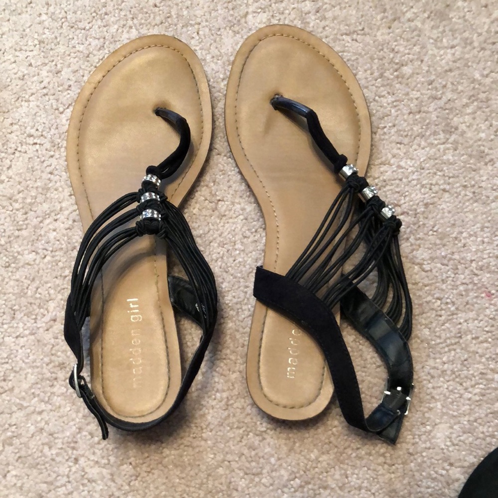 Black and silver sandals